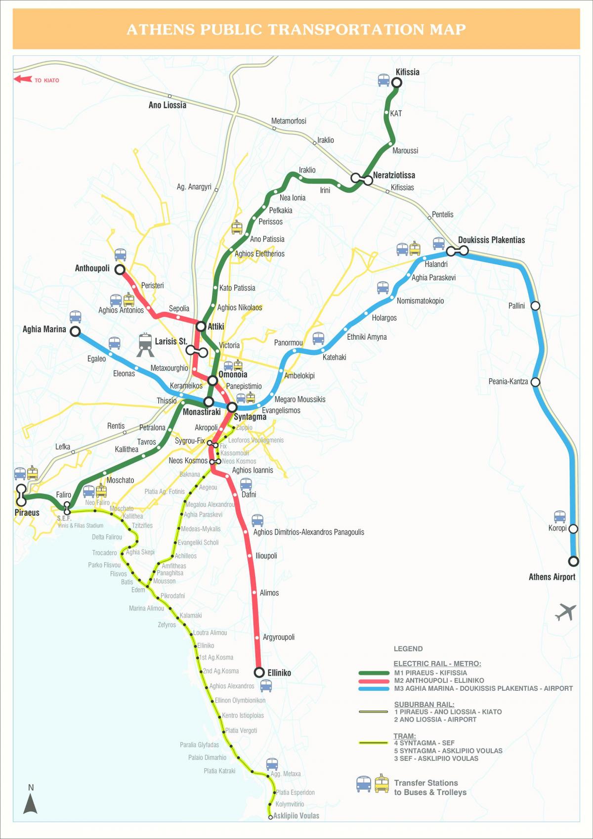 Athènes transit carte