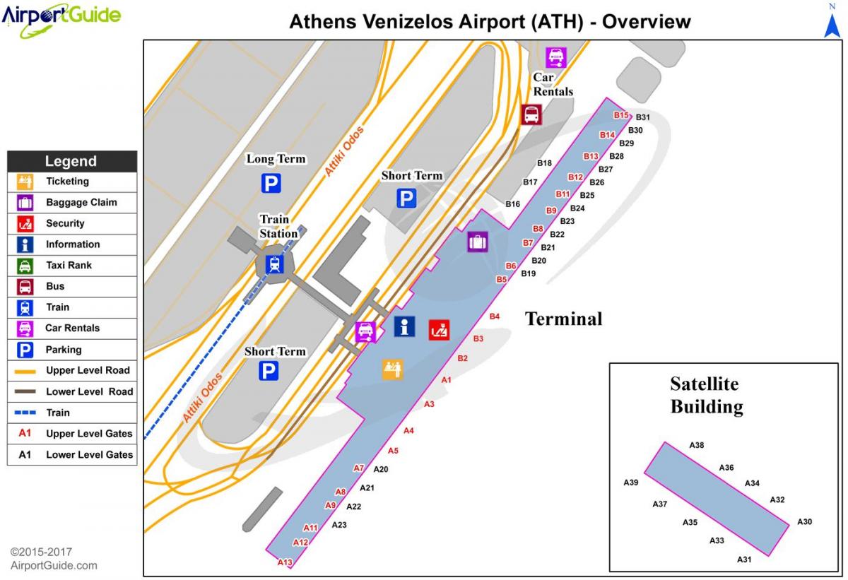 L'aéroport d'athènes porte carte
