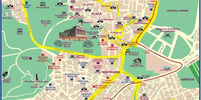 Carte touristique d'Athènes, grèce