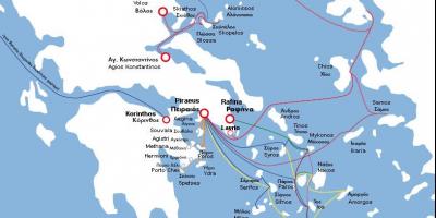 Carte de Athènes ferry