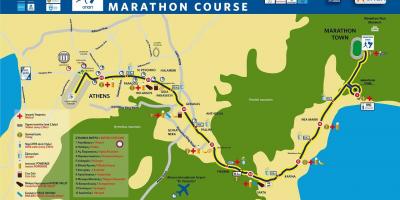 Carte de Athènes à marathon