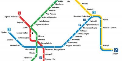 Carte de l'aéroport d'Athènes métro