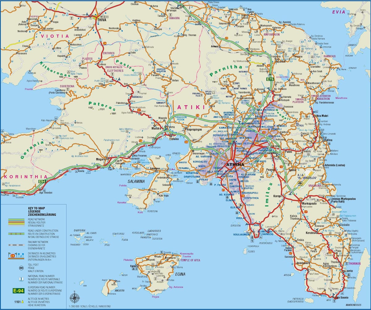 carte de attiki grèce