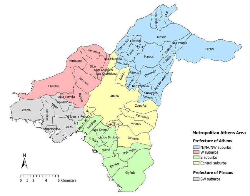 carte de Athènes et ses environs