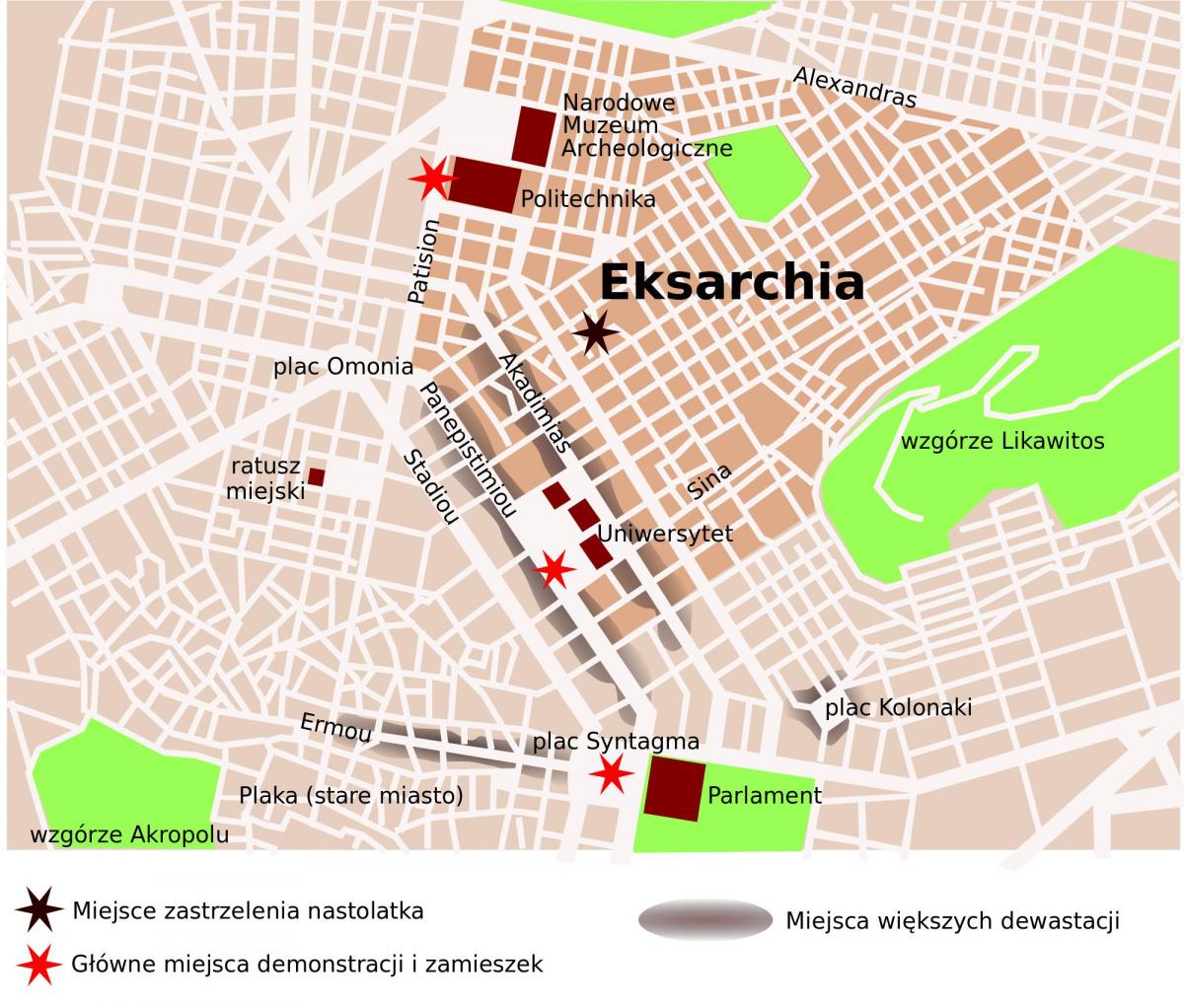 carte d'exarchia à Athènes