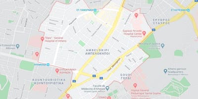 Carte de ambelokipi Athènes 