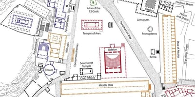 Carte de l'agora d'Athènes