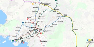 Métro d'athènes et de tramway de la carte