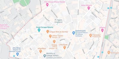 Carte de athènes Athens