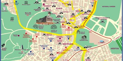 Athènes, grèce attractions de la carte