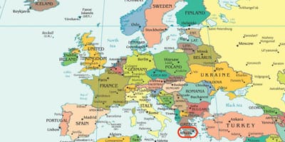 Carte de Athènes carte de l'europe