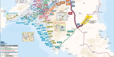 Athènes, grèce lignes de bus de la carte
