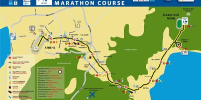 Carte de Athènes à marathon