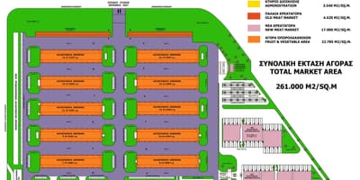 Carte de marché central d'Athènes