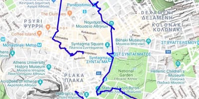 Athènes, grèce visite à pied de la carte