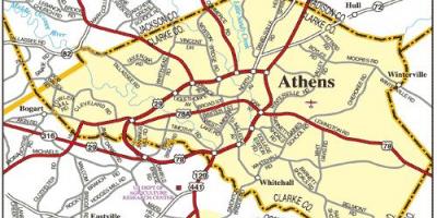 Carte de la route d'Athènes 