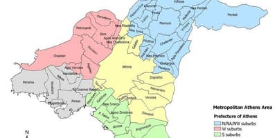Carte de Athènes et ses environs