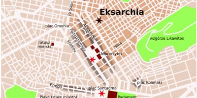Carte d'exarchia à Athènes