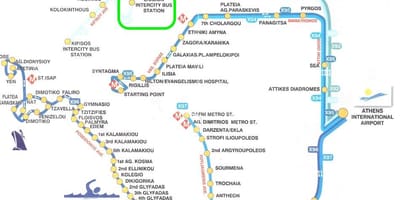 Carte de liosion station de bus Athènes 