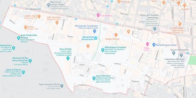Carte de monastiraki Athènes 
