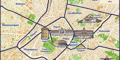 Carte de omonia à Athènes 