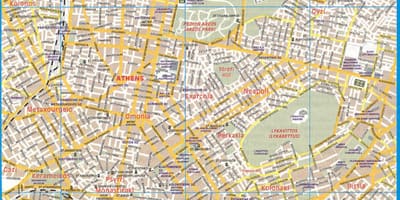 Plan de la ville d'Athènes en grèce
