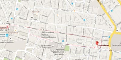 Carte de la rue ermou Athènes